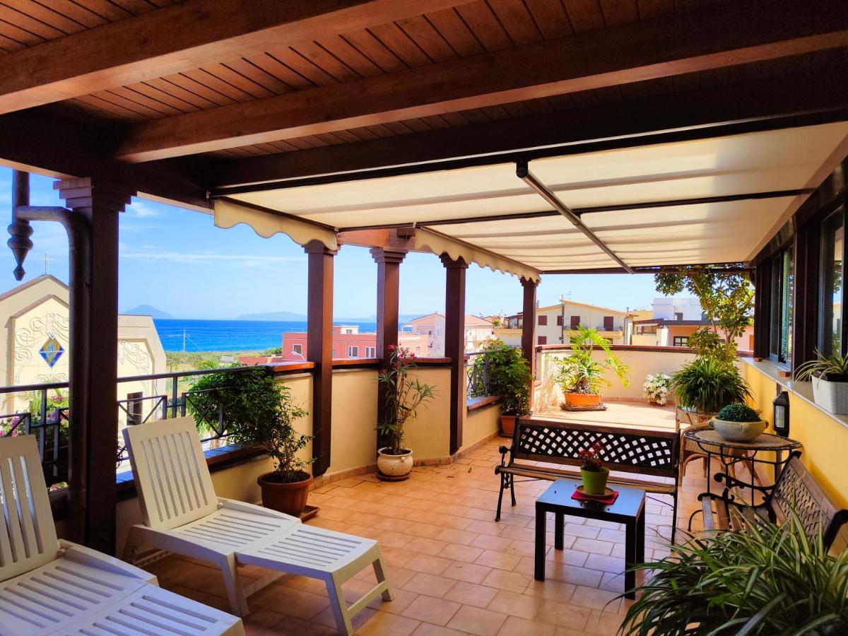 "Appartamento Del Mare Gliaca" Con Vista Isole Eolie,Ampia Terrazza,Wifi E Parcheggio Privato Gratuito Piraino Exterior photo